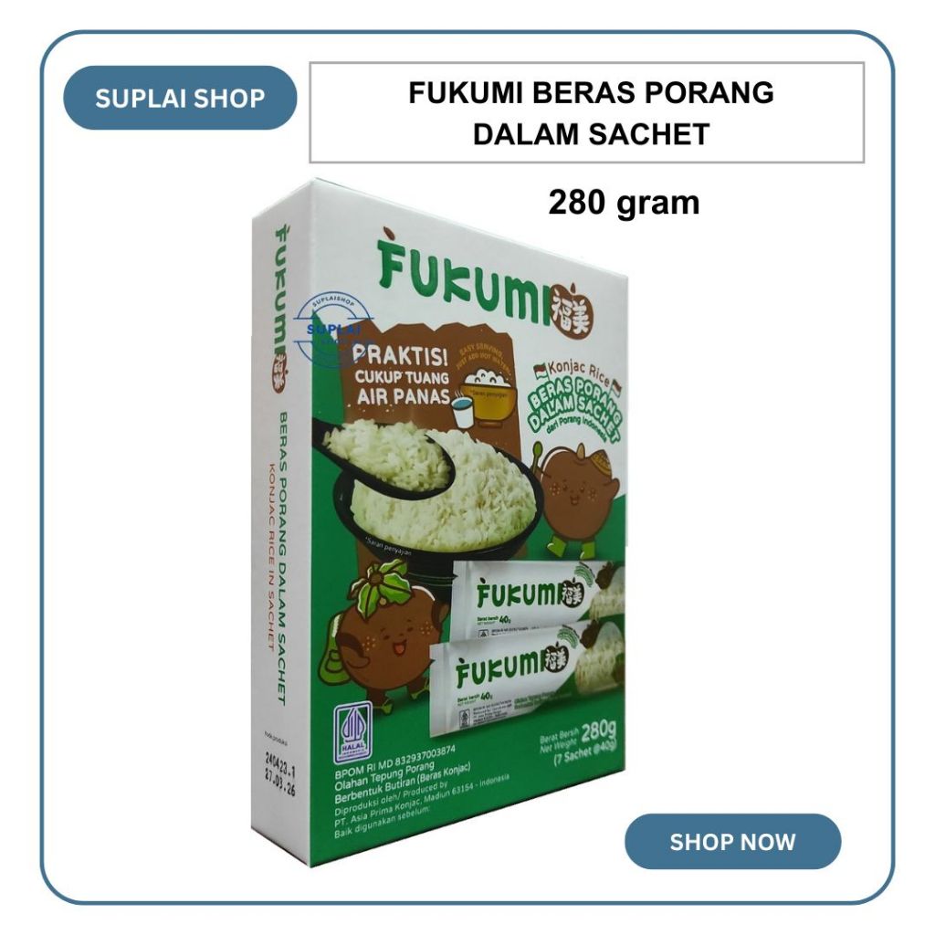 

BERAS PORANG INSTAN KONJAC RICE 1 BOX 7 SACHET