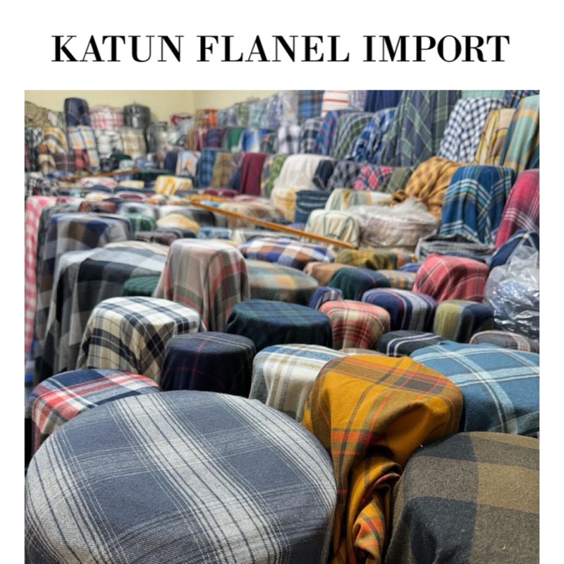 Bahan kain katun flanel / flanel import/ kain flanel meteran/ bahan kemeja motif kotak-kotak/flanel 