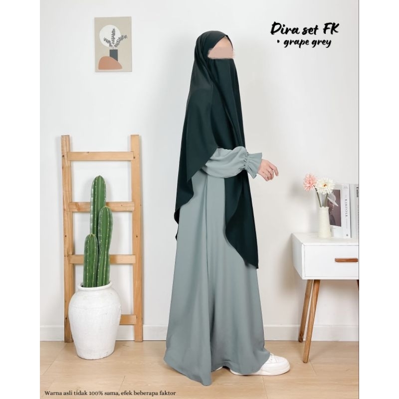 Dira series set fk french khimar jetblack bonus cadar tali yoryu mahalini gamis mahali