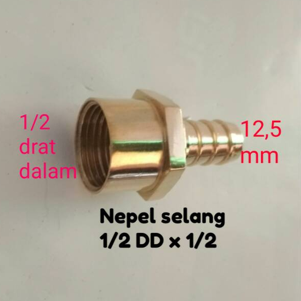 Nepel Selang Drat Dalam 1/2 x 1/2
