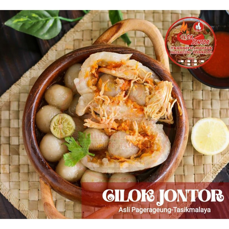 

Cilok jontor // Bakso Aci jumbo isi ayam suwir Beranak Didalam 4 Diluar 10 extra pedas.