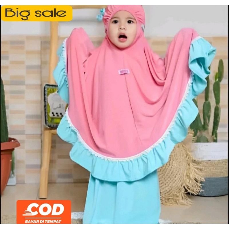 MUKENA ANAK PEREMPUAN 1-10 TAHUN/FHASION MUSLIM MUKENA ANAK CANTIK