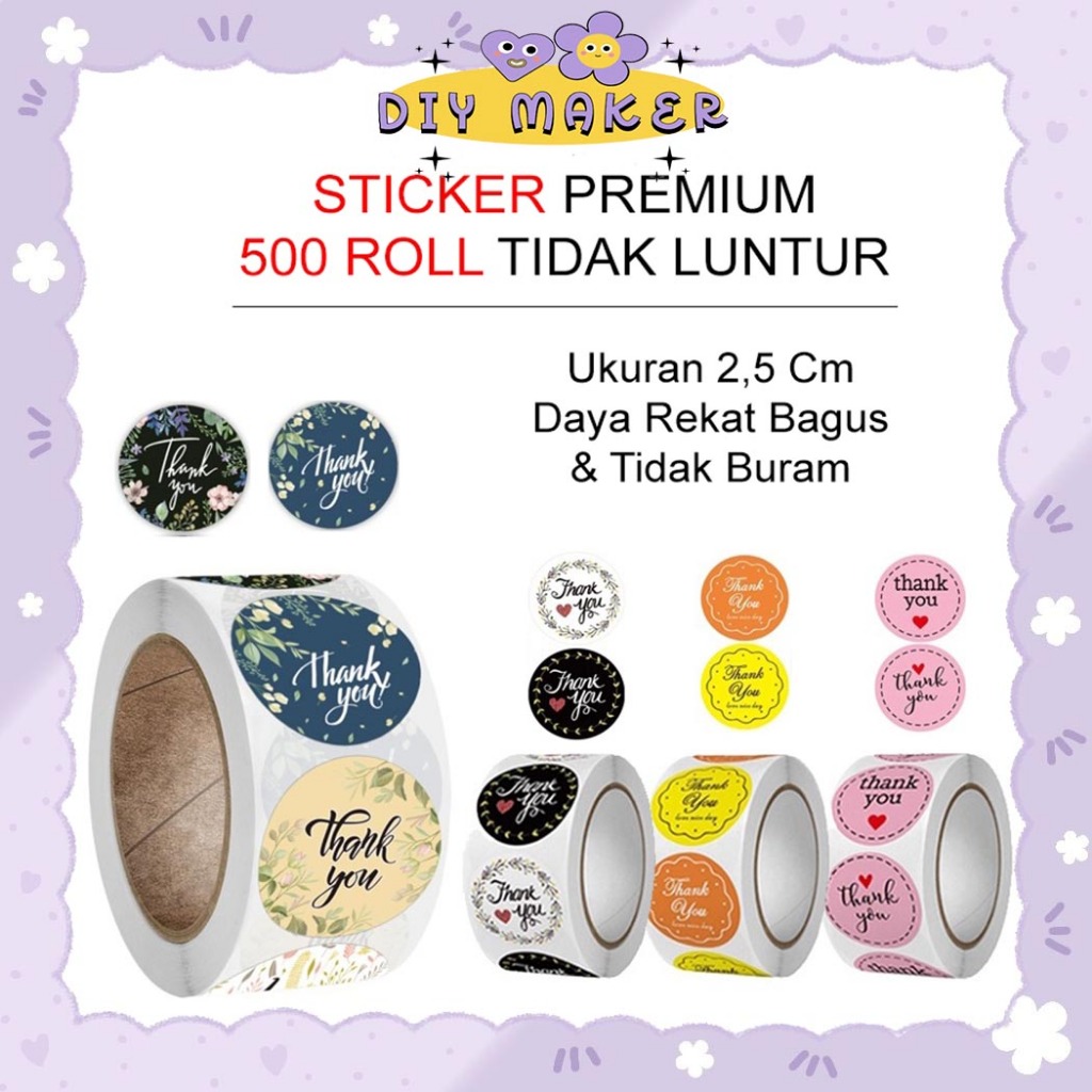 

DM Stiker Label Roll Thank You 500 Pcs 2,5 CM / Stiker Label Terima Kasih Cocok Untuk Usaha Makanan