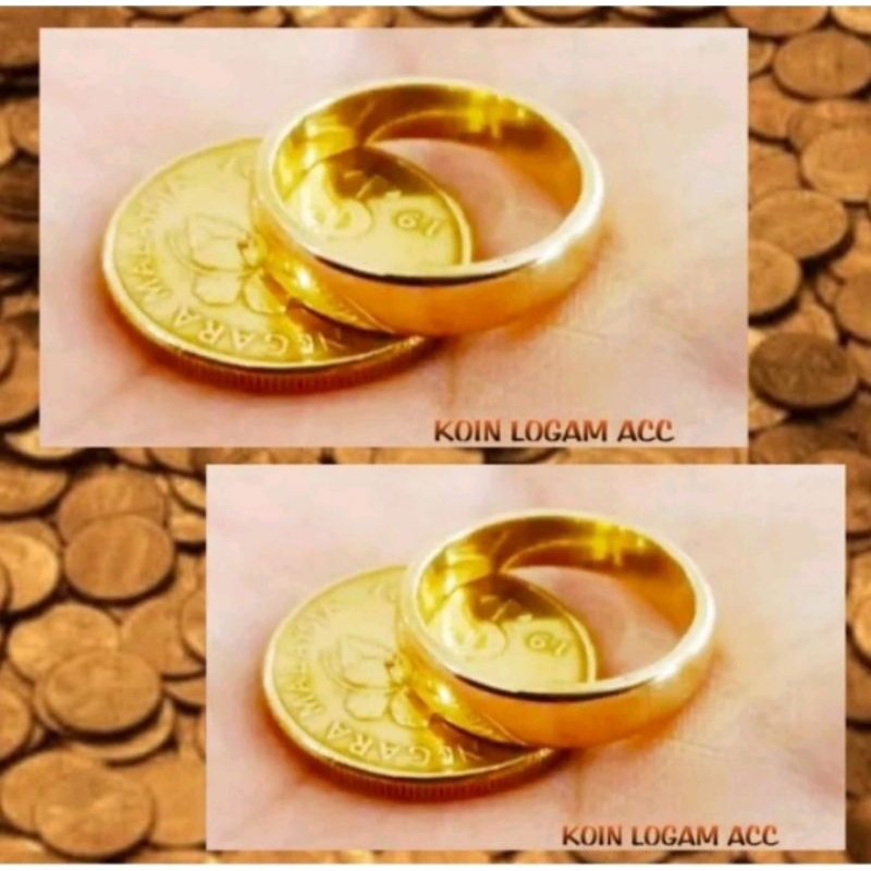 NEW CINCIN POLOS TERBUAT DARI BAHAN KOIN MALAYSIA BERLAPIS EMAS 24K