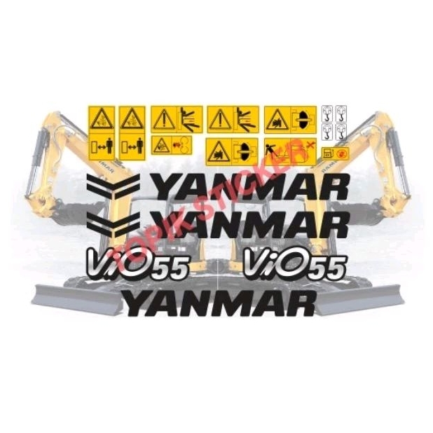 Stiker Mini Excavator YANMAR Vio 55 Full set, Stiker Alat Berat