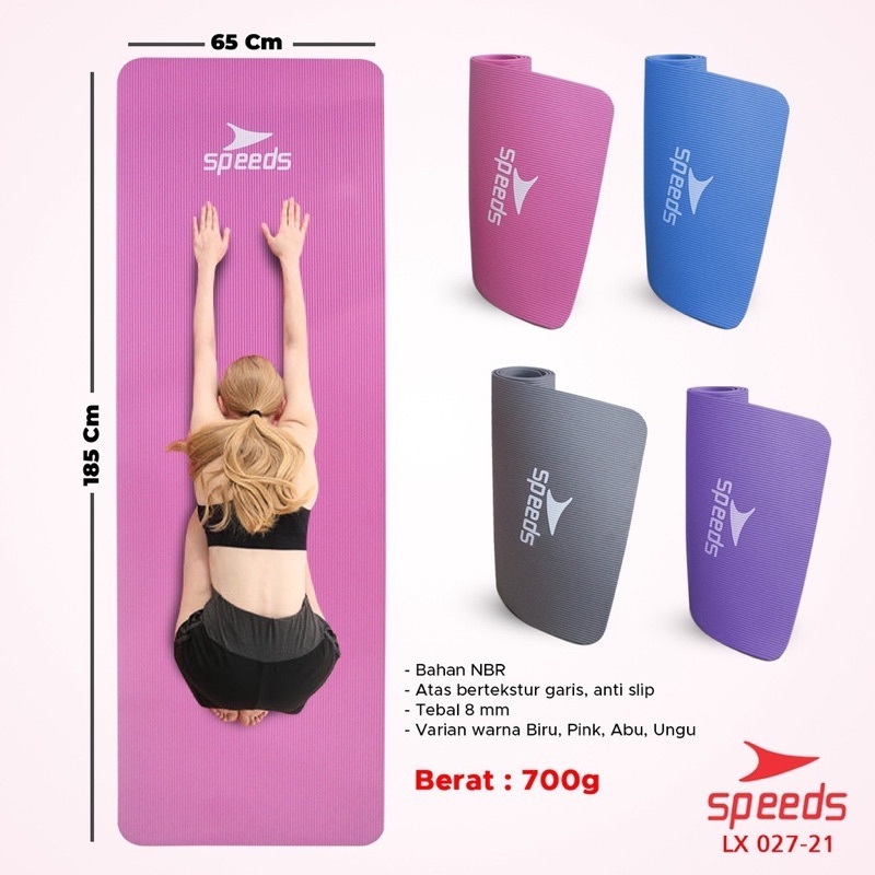 COD SPEEDS Matras Yoga NBR Yoga Mat Alas Olahraga Yoga Senam Lantai Karpet Tikar 027-21