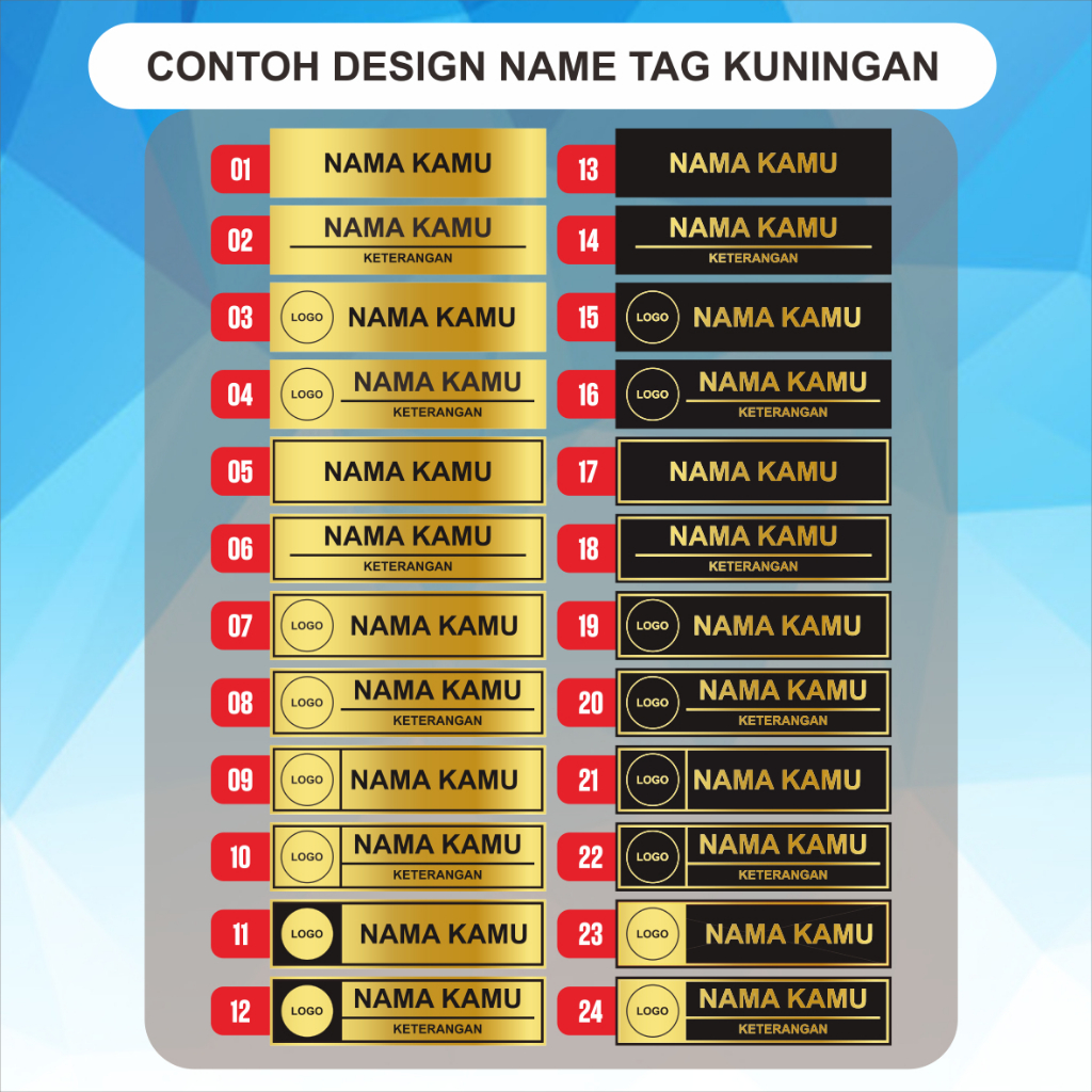 

NAME TAG | NAMA DADA | PLAT KUNINGAN