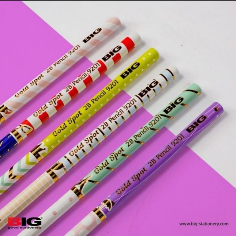 

SELUSIN (12 PCS) Pensil BIG Gold Spot 9201 Pensil 2B