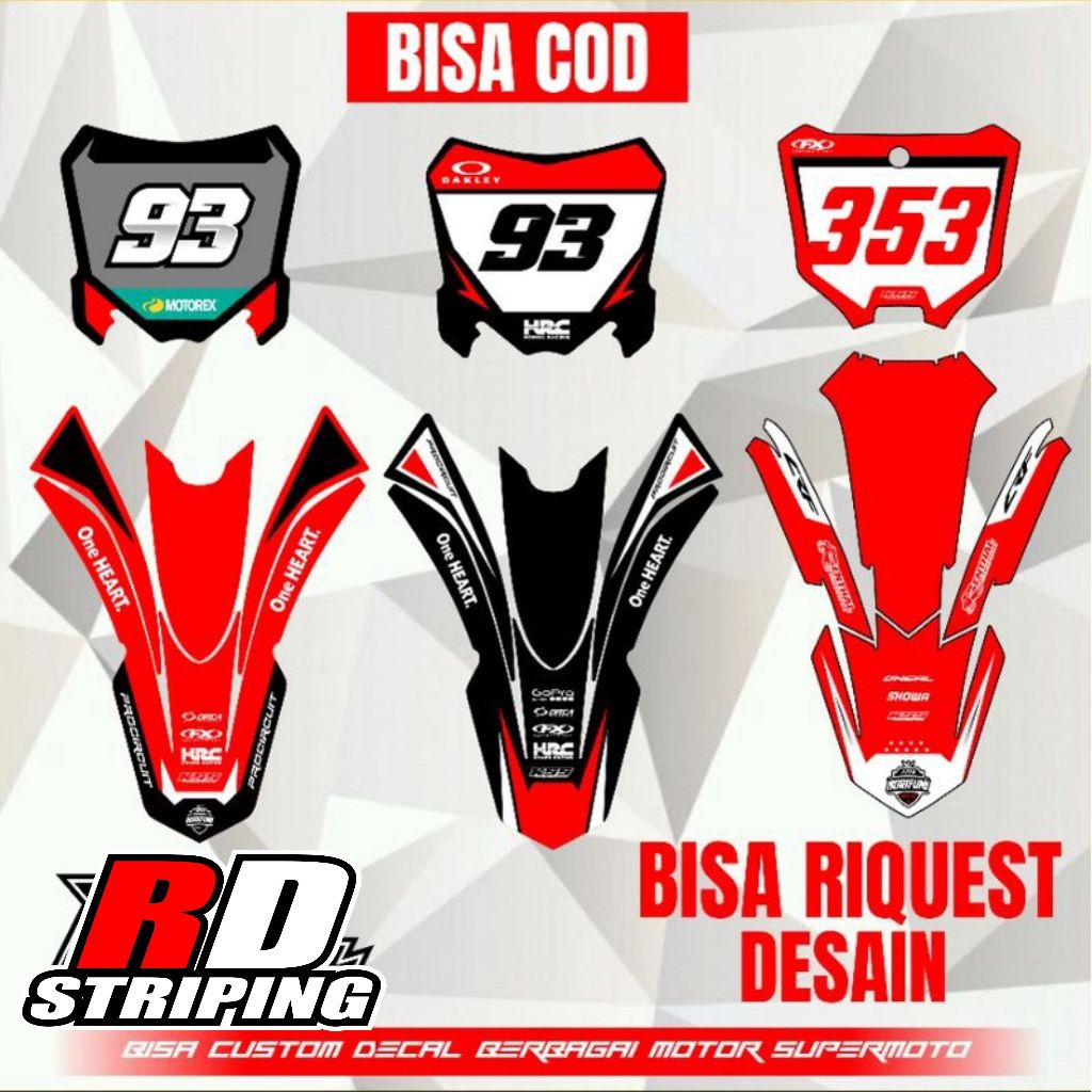 decal papan nomer crf 150l - decal papan nomer crf 450 - decal papan crf murah - decal stiker crf 15