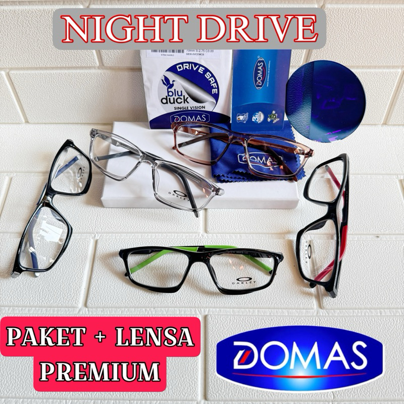 kacamata Sport Pria Paket Frame + Lensa Domas Bluecromic One Drive