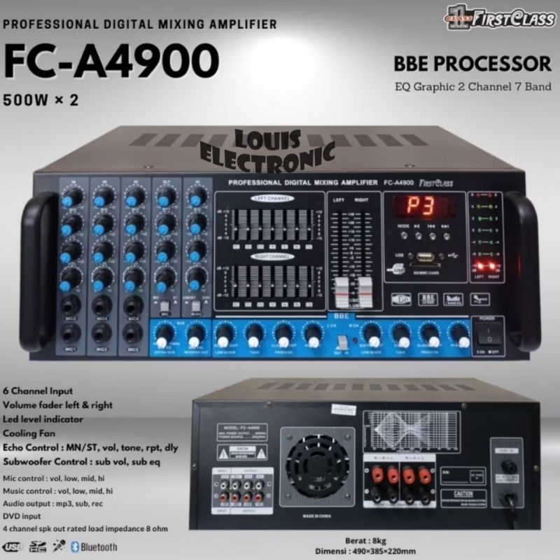 Amplifier Karaoke FIRSTCLASS FC-A4900 FC A4900 BBE Processor ORIGINAL