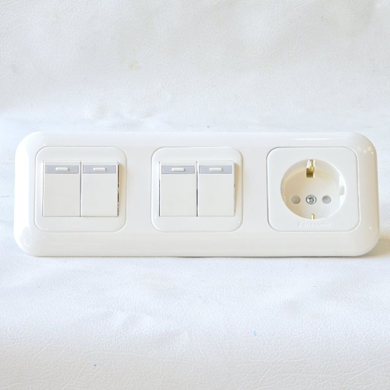 PANASONIC SAKLAR 4 GANG + STOP KONTAK