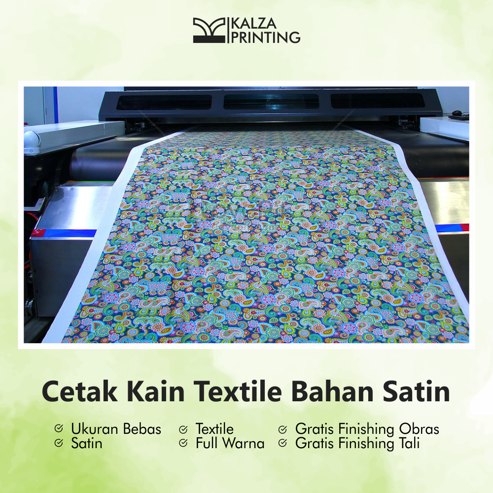 Cetak Kain Textile Bahan Satin