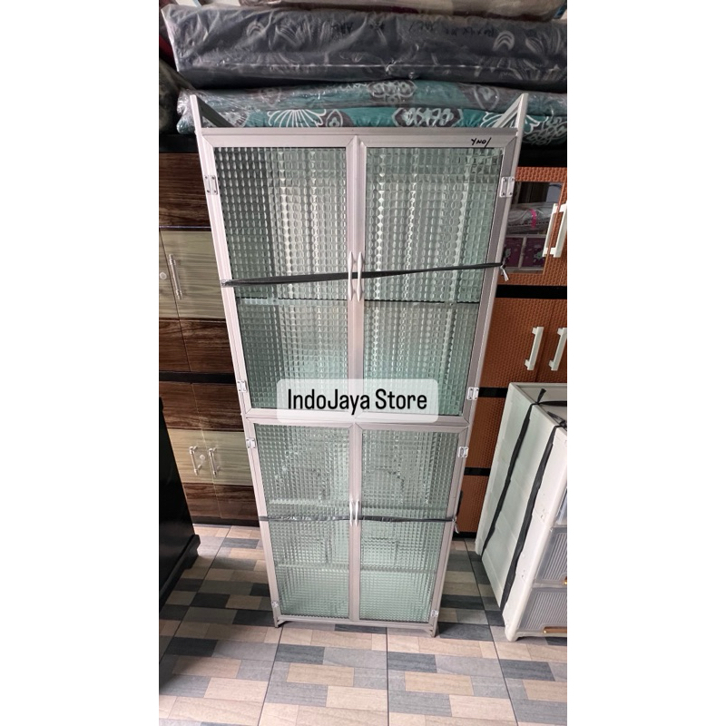 Rak Piring 2 pintu Kaca