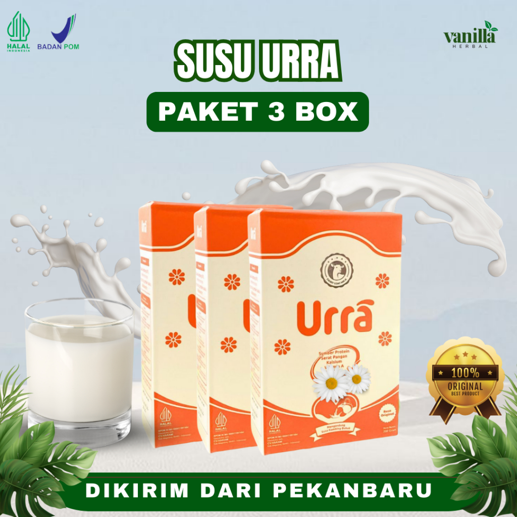 

PAKET 3 BOX SUSU URRA | Susu Kambing Saneen Original Untuk Penambah Nafsu Makan, Berat Badan Dan Tinggi Anak Dikirim Dari Pekanbaru