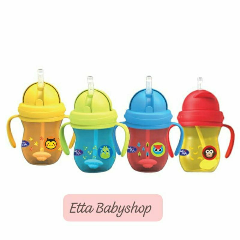 Botol Minum Sedotan Anak Baby Safe / Cup Weighted Straw 270ml