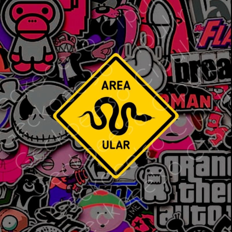 

sticker hewan AREA ULAR 6x6 dapat 2 pcs