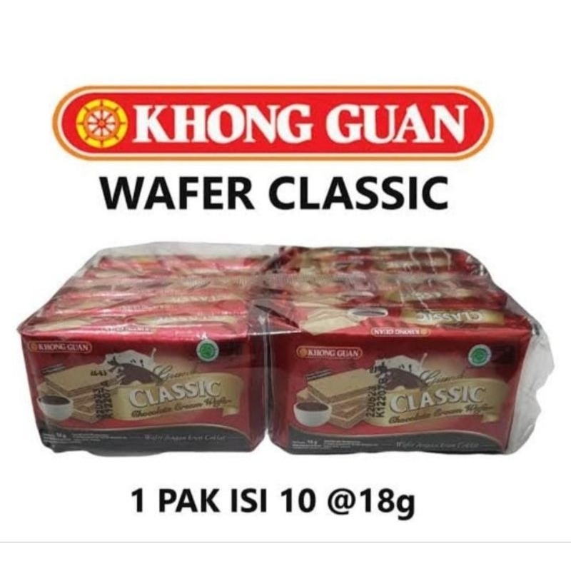 

WAFER KHONG GUAN CLASSIC RASA COKLAT 1 PACK ISI 10