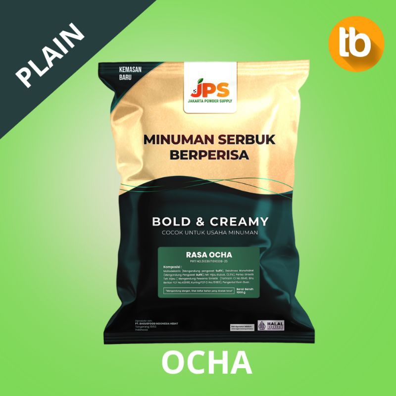 

JPS Powder Bubuk Minuman serbuk instan Rasa Ocha Plain tanpa gula 1kg