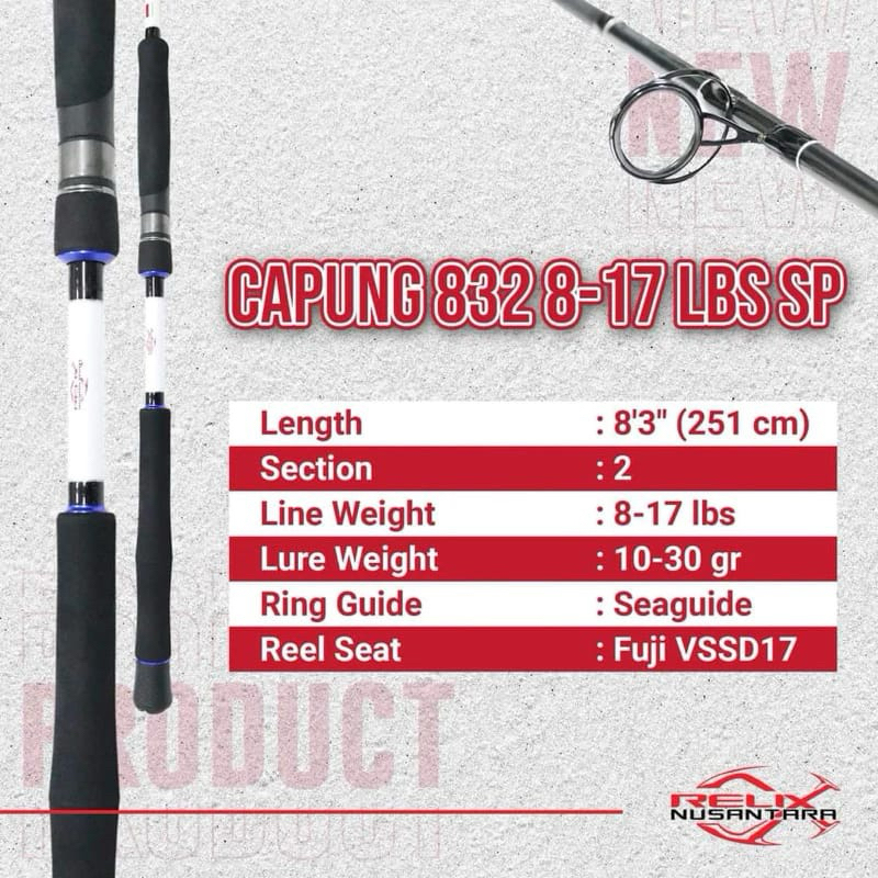 JORAN CAPUNG 832 SPINNING 8-17LB RELIX NUSANTARA JORAN SHORE JIGGING JORAN MEDIUM CASTING