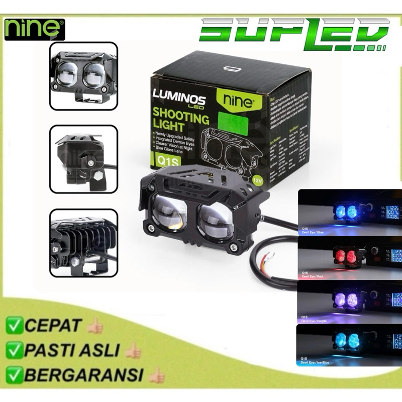 TNN1 LAMPU TEMBAK Q1S 2 MATA Q3s 3 mata Sql DEVIL EYES LUMINOS NINE WATEROOF