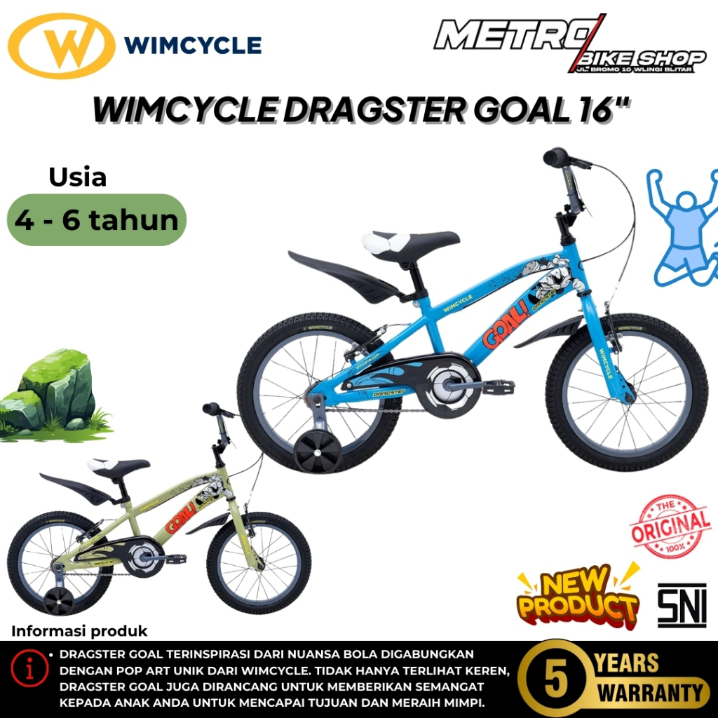 Sepeda Anak Laki BMX Wimcycle Dragster 16"