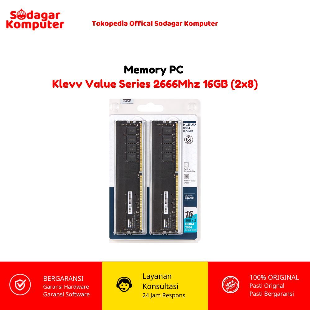 Memory PC Klevv Value Series 2666Mhz 16GB (2x8)