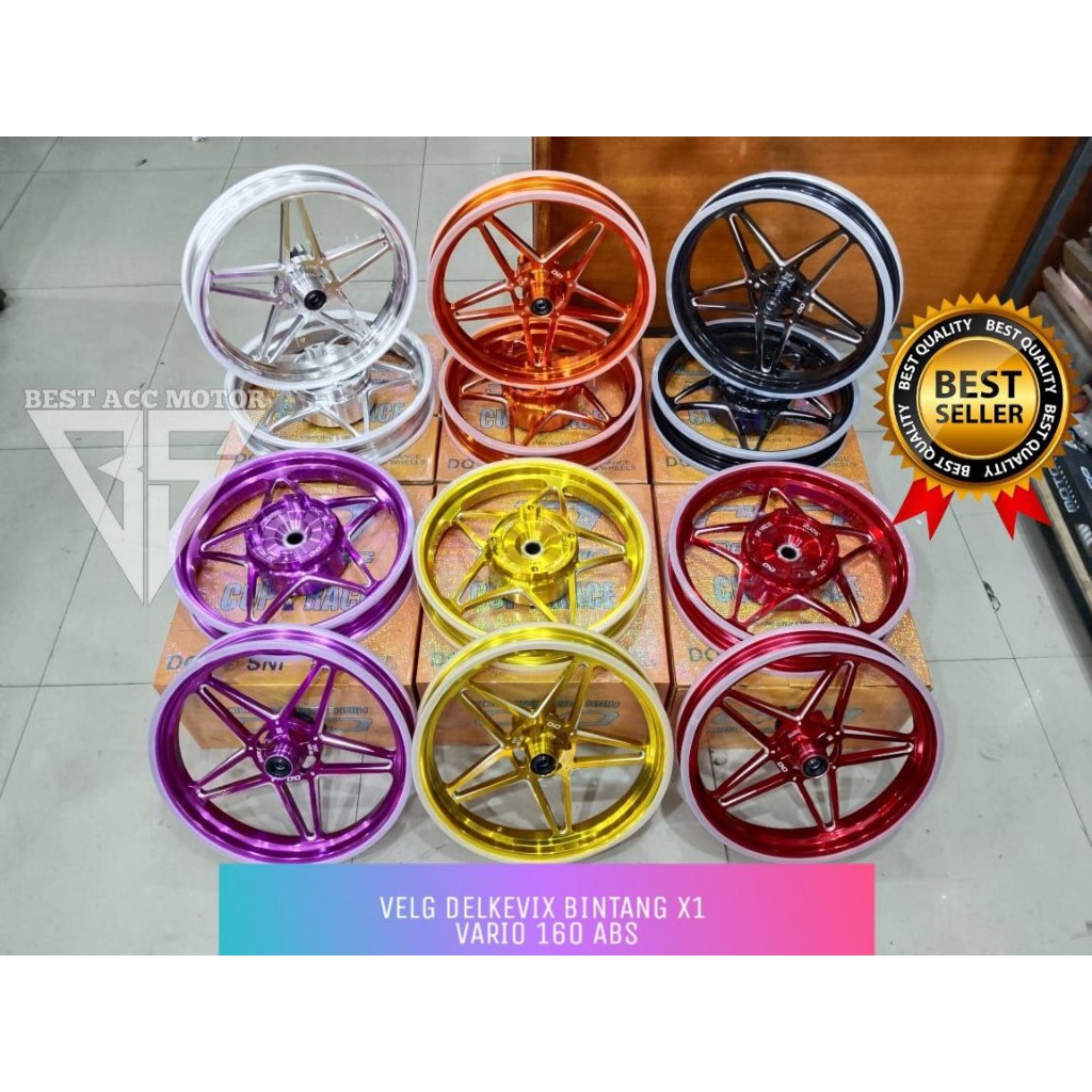 VELG BINTANG DELKEVIC DND VARIO 160 ABS AEROX 155 PCX 150 PCX 160 VELG DELKEVIC X-1 V SPEED VELG DEL