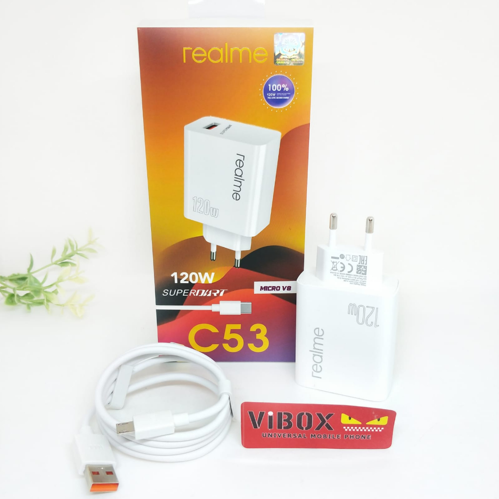 Charger Ori 100% Realme C53 5G 120W Support FastCharging super Vooc kompatible semua hp smartphone a