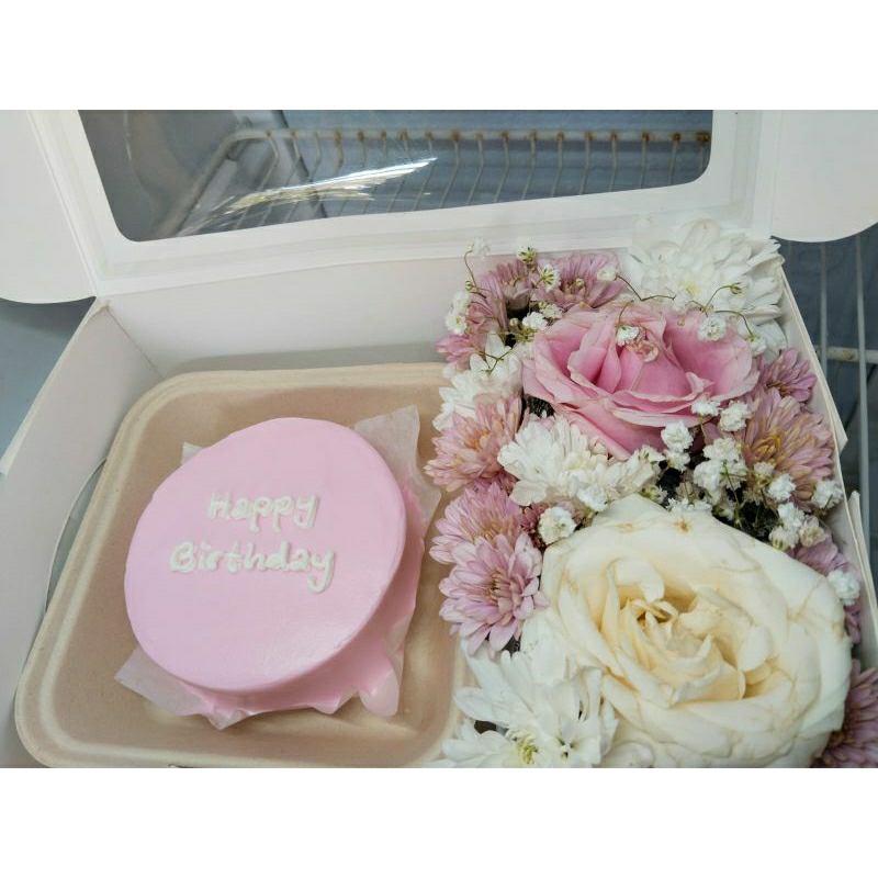 

(H-7) 1 Set Bento Cake with flower /Cake Flower/Bento Cake flowers/HADIAH VALENTINE/HADIAH HARI IBU
