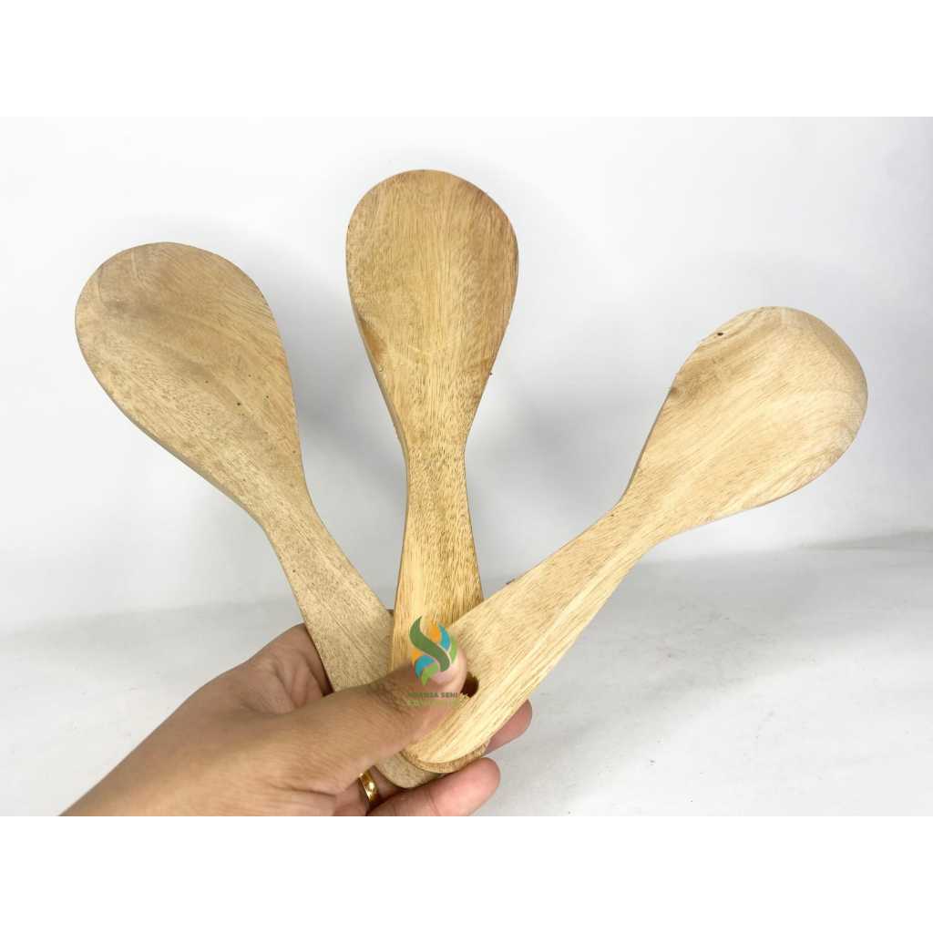 Souvenir Centong Nasi Kayu Putih Polos Centong Kayu 100 pcs