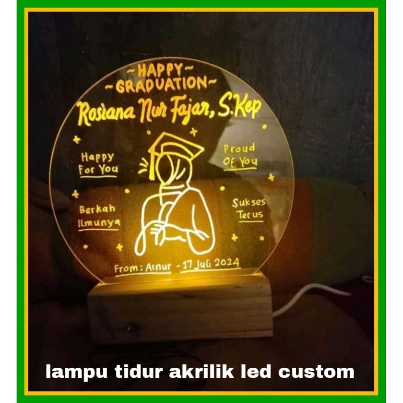 Lampu tidur akrilik/Akrilik bulat led/AKRILIK CUSTOM