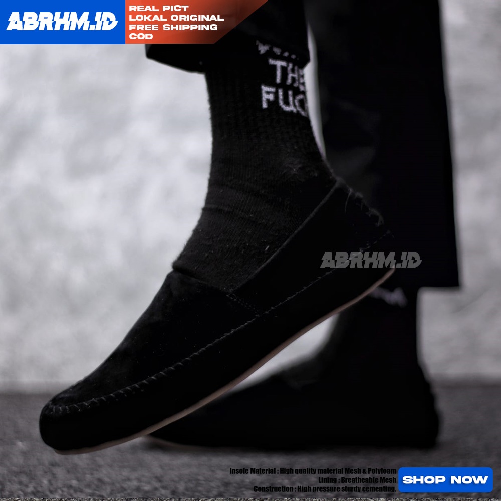 Murah Abrhm X Hunici - Sepatu Slip On Pria Sepatu Casual Pria Sepatu Kulit Syntetic Pria Sepatu