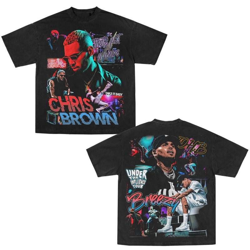 Baju Kaos Pull&Bear Oversize CHRIS BROWN - T Shirt Vintage Oversize - Baju Kaos Pria Wanita Oversize