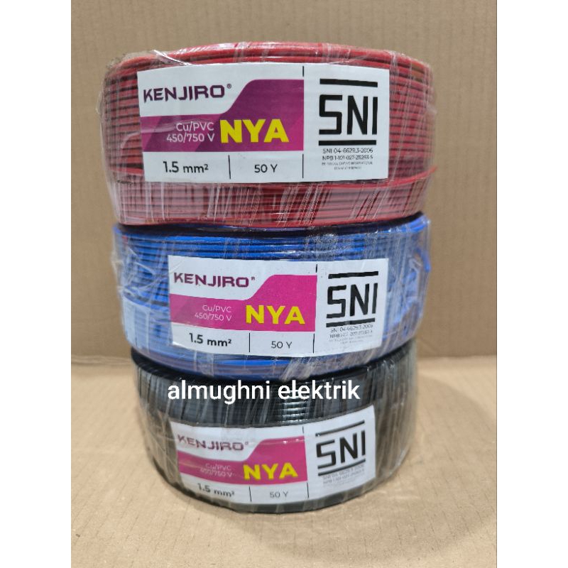 kabel kawat NYA 1 x 1,5 TEMBAGA MURNI SNI kabel kawat tunggal