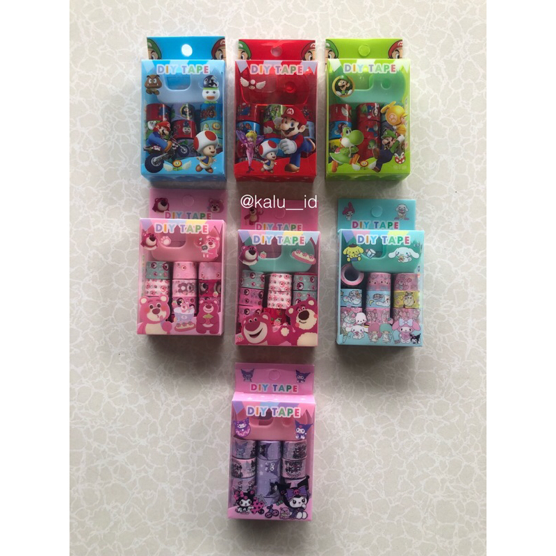 

Stationary Decotape lakban kecil bermotif sanrio,lotso,mario