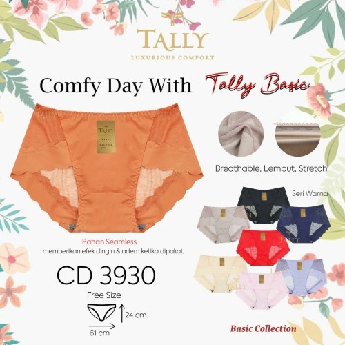 YISTORE98 - CD TALLY 3930 TRANSPARAN - TALLY CD CELANA DALAM SEAMLESS RENDA 3930 I FIT XL | FREE SIZ