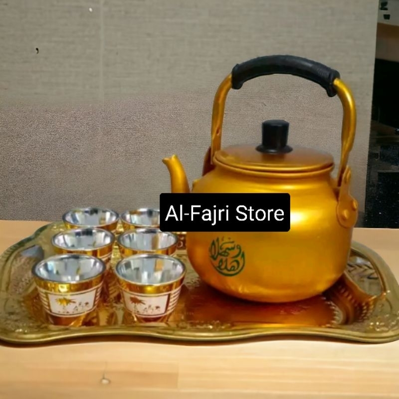 Teko Set Emas Arab Gold mewah Nampan teko onta arab aladin