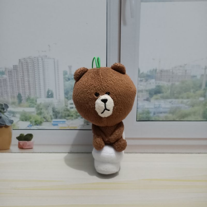 Ganci/Keychain Boneka Brown Line Pup Unik Original Cutting Brand