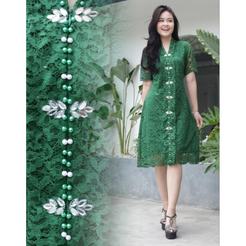 TERLARISS  Dress Brukat Mix Payet Dress Pesta Natal Dress Jumbo LD 130