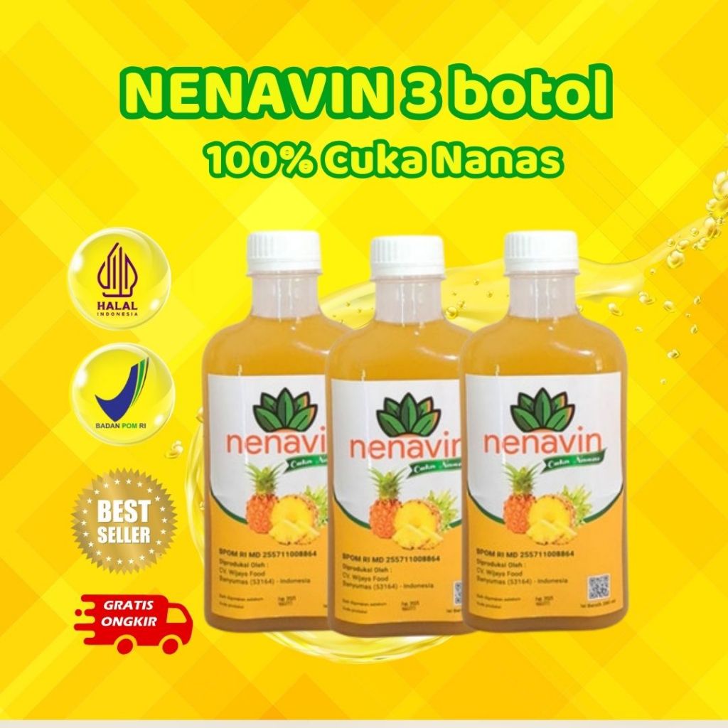 

NENAVIN Cuka Nanas Murni 100% Original - 3 Botol