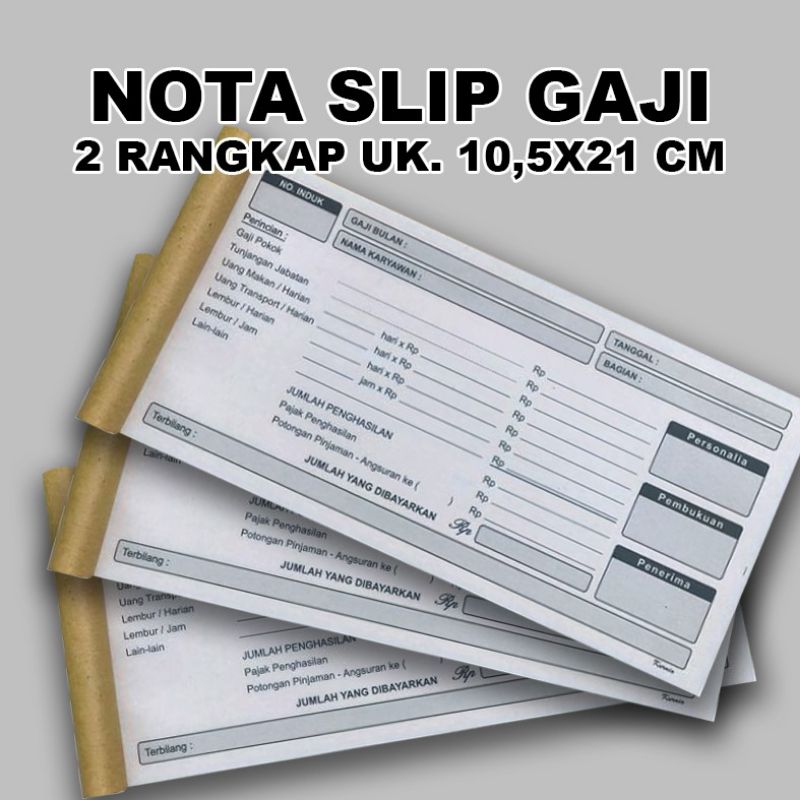 

BUKU/NOTA SLIP GAJI 2 RANGKAP ISI 100 LEMBAR 50 SET READY STOK