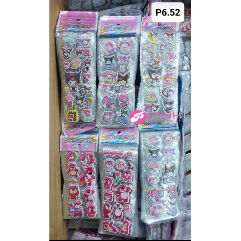 

stiker timbul isi 20 lembar karakter 3D stiker bimbi stiker lotso stiker sanrio embos timbul