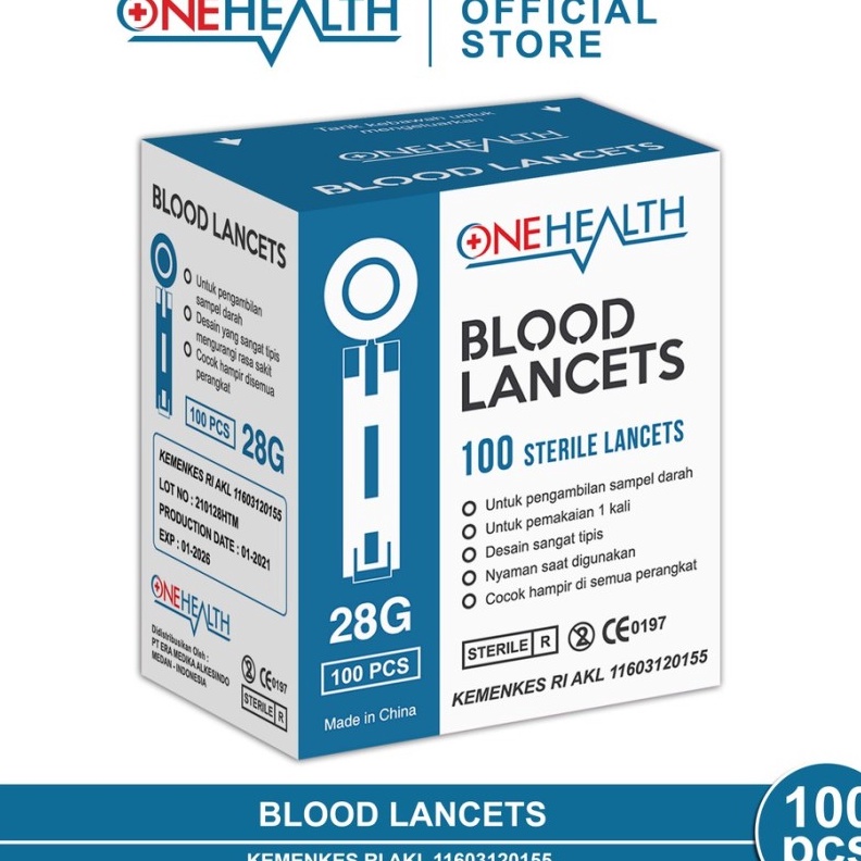 TREND PRODUCT Blood Lancet 28G Onehealth Lancet Easy Touch Lancet GlucoDr Jarum 28G Blood Lancet Aut