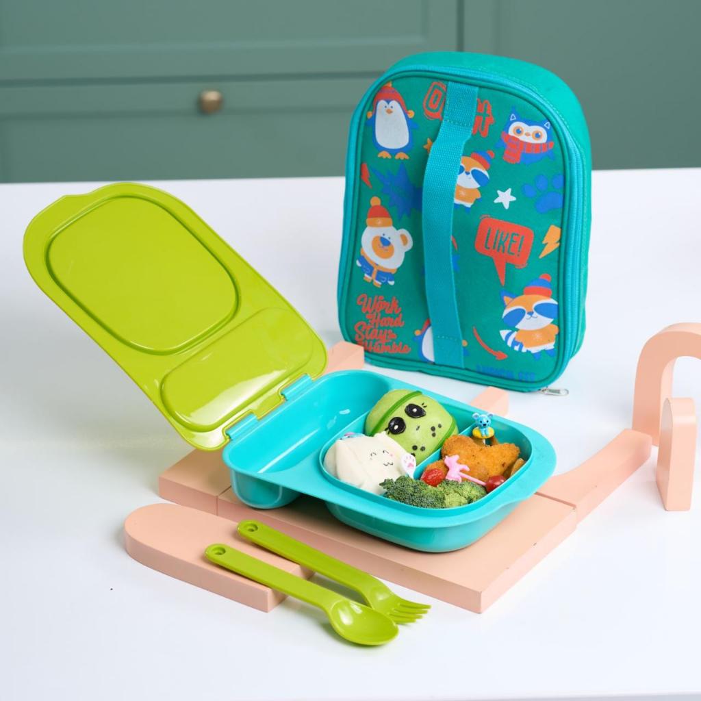 Luncbox Sekat Lucu / Tas Kotak Makan Anak / Tas Bekal Anak Kotak Makan Set