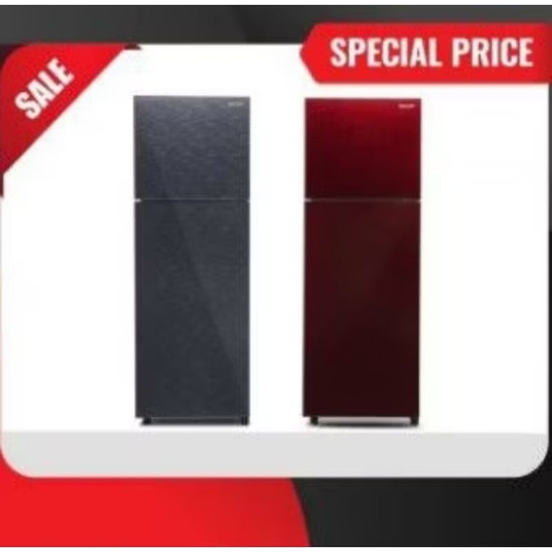 Promo murah kulkas 2pintu kaca Sharp SJ 326xg 2 pintu sj326xg