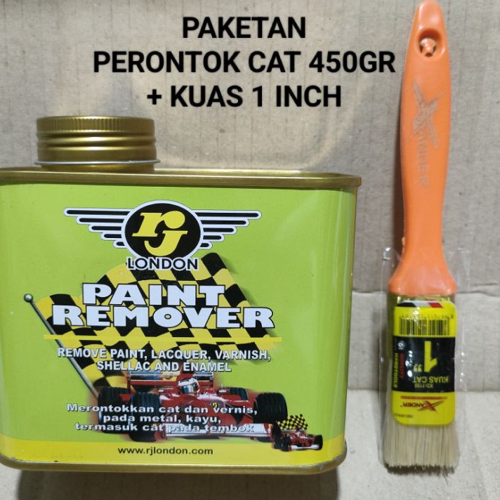 

PRODUCT IMPOR Cairan Perontok Cat 45gr Kuas Xander 1 inch Paint Remover RJ LONDON 45 gr Pernis Serlak Enamel Kayu Logam Tembok Penghilang Cat