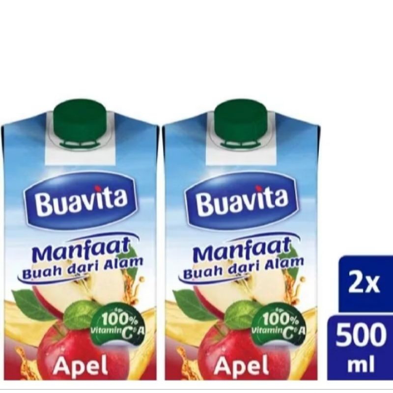 

Twin Pack Jus Buavita Apel 500ML Mengandung Vitamin A&C