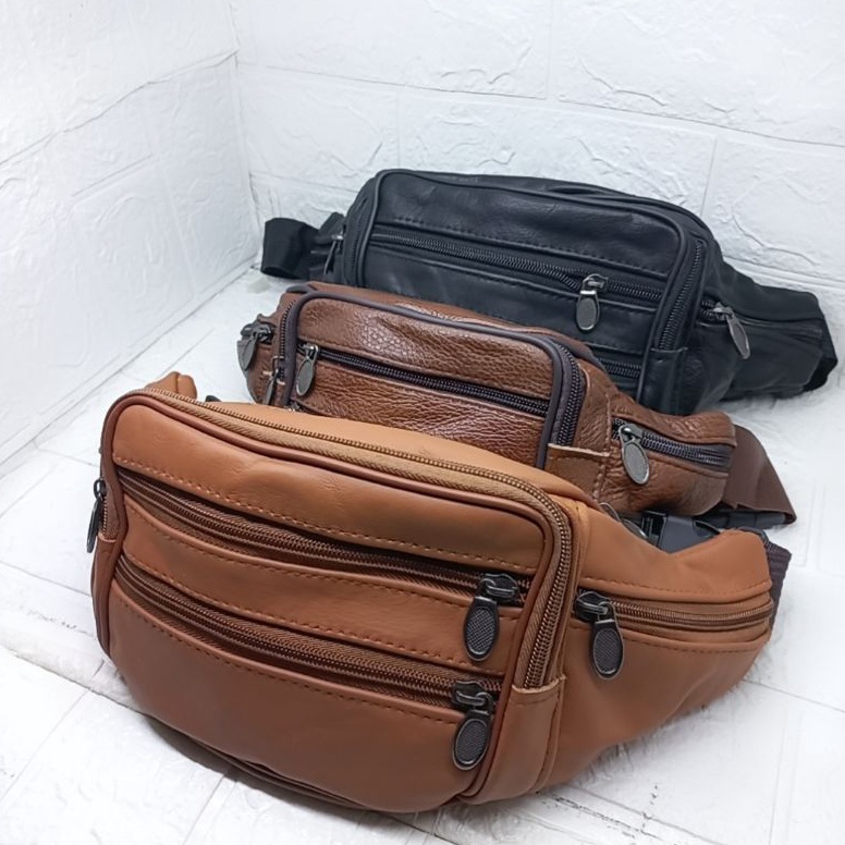 Harga Bersahabat Tas Pinggang Kulit Sapi Asli Ukuran BesarTas Selempang Kulit Asli Waistbag Kulit As