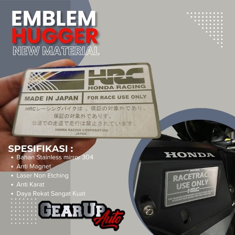 EMBLEM SPAKBOR HUGGER AIRBLADE STAINLESS PREMIUM, emblem Honda Vario,beat